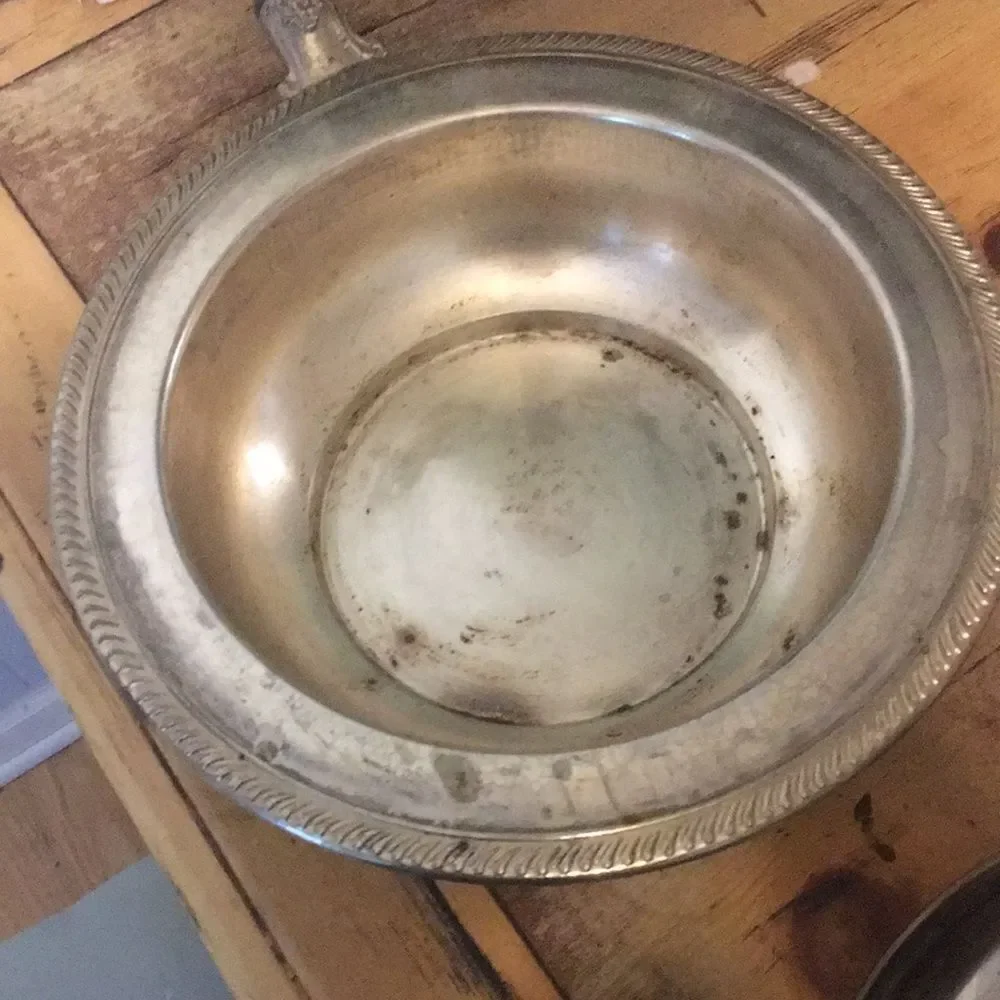 Vintage silver plated frying pan